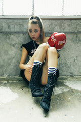 Boxing ベルクロレースアップヒール(All Black)