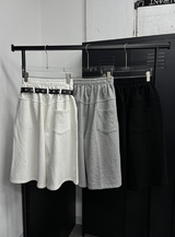 [Unisex] ベルト付きスウェットバミューダパンツ(3color)