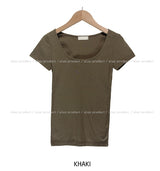 [U-BASIC] スリミングベーシックスクエアネック半袖Tシャツ