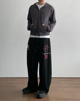 Roving Slub Cropped Hooded Zip-up