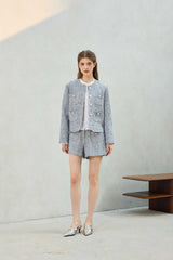 CHERISH TWEED JACKET / SKY BLUE