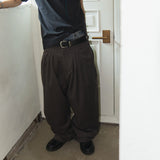 Herringbone pleat pants / Maroon