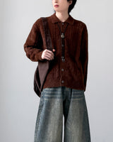 Rose Angora Collar Cardigan