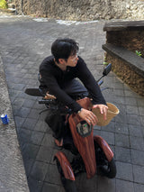 シンプルラインヘンリーネックロングスリーブ3C