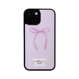 ribbon glossy glass bumper case (pink)