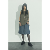 リボンミニドレス : KHAKI