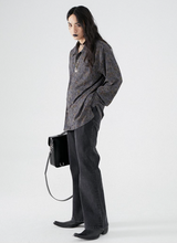 Japanese-style retro washed denim loose flared straight-leg long pants