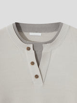 LMN Layered 3 Button Round Knitwear (4 colors)