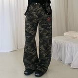 CARV SIDE PINTUCK CAMO WIDE COTTON PANTS UNISEX