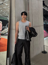 Cropped Ribbed Sleeveless