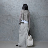 FRINGE STRIPE CARDIGAN: BEIGE