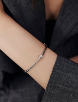26SS★ [Premium Plating] H-Link AB(W) Single-Line Pave Bangle