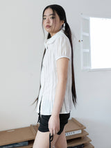ドレープカラー ブラウス (WHITE)