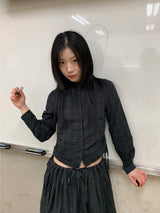 サイドタイチェックシャツ