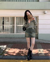 チェンダーデニムミニスカート