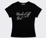 ストレッチコットンスリムショートスリーブTシャツロマンティック ブラック