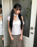 Qz フローラル ノースリーブ ブラウス