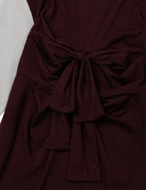 BACK RIBBON T-SHIRT(GREY BURGUNDY)