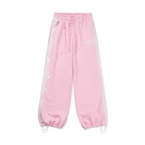 スモッグモチーフワイドストリングスウェットパンツ[Pink]