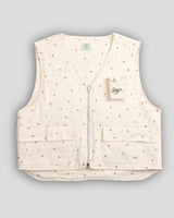 Flower Walk Zip-Up vest Ivory