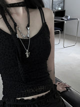 Leopard print scarf sleeveless set
