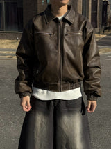 ROOM LEATHER PADDED JACKET