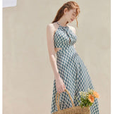 Dahlia Halter Dress Green