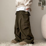Duckle pintuck corduroy wide cargo pants
