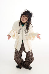 Beige embroidered jacket