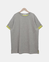 ハロムコントラストロールアップ半袖Tシャツ
