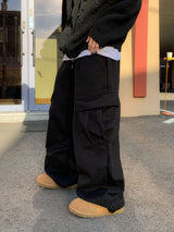 Double brushed big pocket balloon pants