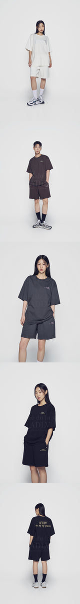 24FW アップサイドダウンベーシックロゴショートパンツ ブラウン