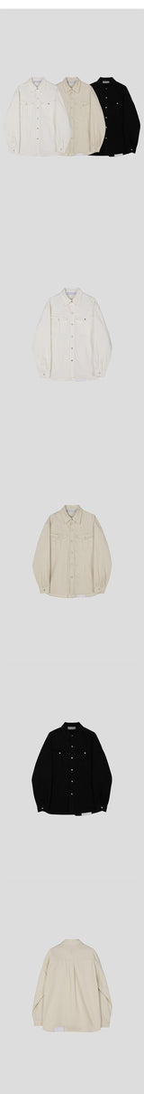 [SET UP가능] Western pocket bulky cotton shirts(2color)