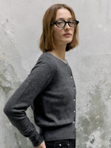 BASIC ROUND CARDIGAN CHARCOAL