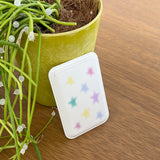 magSafe case pastel star white leather card wallet set