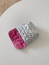 Silver Heart Button Pouch