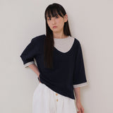 Navy Layered PK Tee
