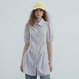 Unique Flare Long Linen Blouse