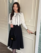 Coco Color Matching Line Tie Knit