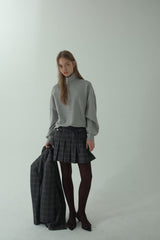 HIGH-NECK ZIP-UP SWEATSHIRT_MELANGE GRAY