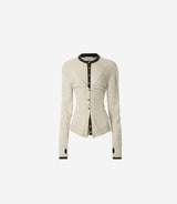 Jane Two-Tone Cashmere Cardigan