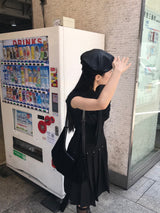 マンデーオフィスボールスタッズプリーツミディスカート