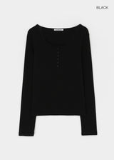 [B-BASIC] リベッドヘンリーネックロングスリーブT (2 SIZE)