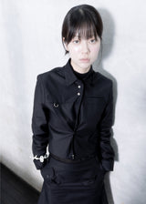 SHAN 2WAY シャツジャケット BLACK