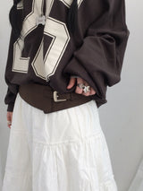 Numbering loose sweatshirt