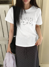 26SS★ [BAONHAUS] Podenne Printed Crop Short Sleeve Tee