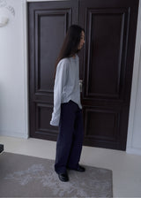 Malissa Straight Cotton Pants (Navy)