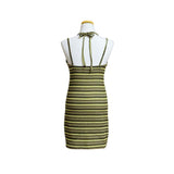 (2color) Bead Shirring Halterneck Stripe Mini Dress