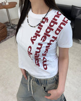 Tess Funky Lettering Crop Tee