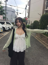 ロビット レース フレア フリル スリーブレス ブラウス